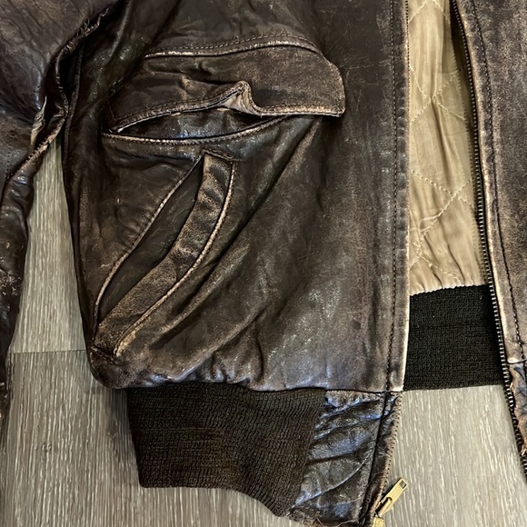 American Vintage Distressed Bomber Jacket. - Picture 5 of 15